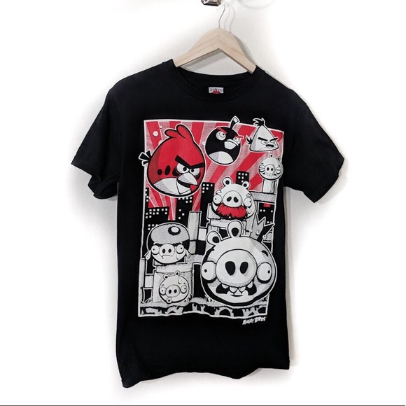 black red white graphic tee